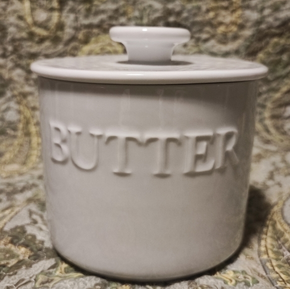 Fitz and Floyd Other - Fitz & Floyd French Butter Dish Bell Crock Storage White Everyday Brand Ceramic